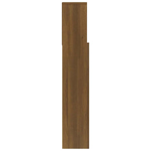 Kopfteil mit Ablagen, Braun Eiche, 120 cm