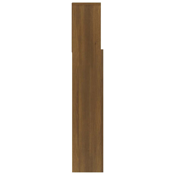 Kopfteil mit Ablagen, Braun Eiche, 120 cm