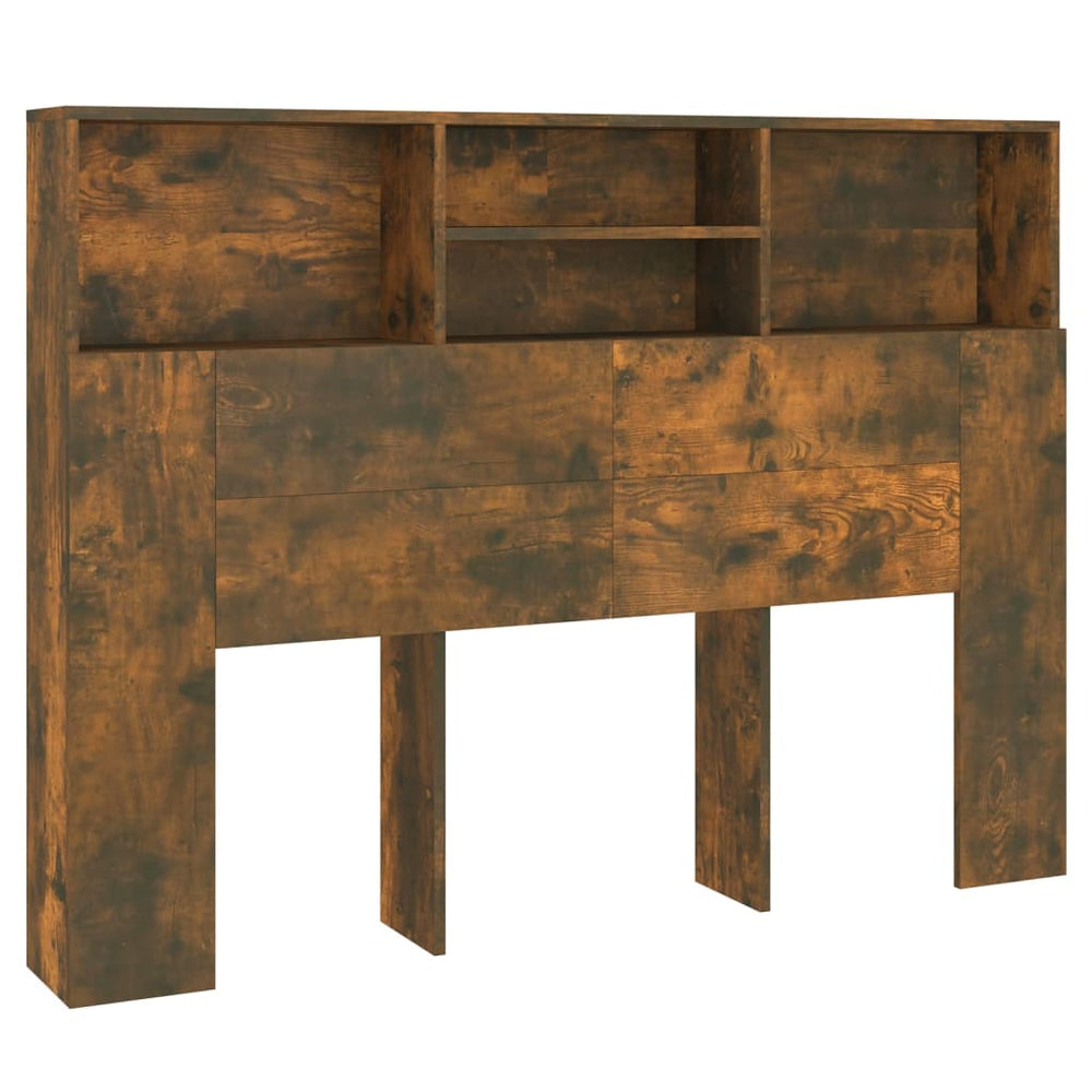 vidaXL Headboard with Storage Smoked Oak 140x19x103.5 cm