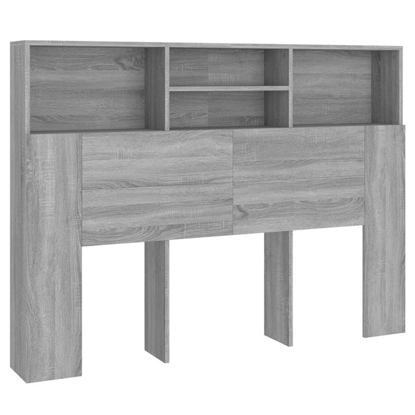 Kopfteil mit Ablagen Grau Sonoma 140 cm