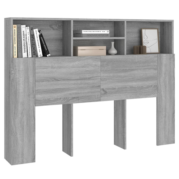 Kopfteil mit Ablagen Grau Sonoma 140 cm