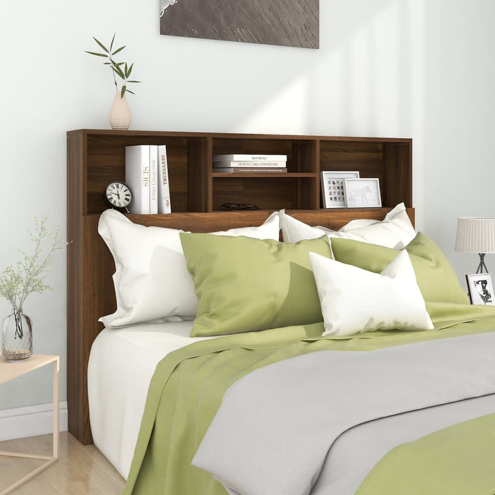vidaXL Headboard with Storage Oak Look Brown 140x19x103.5 cm