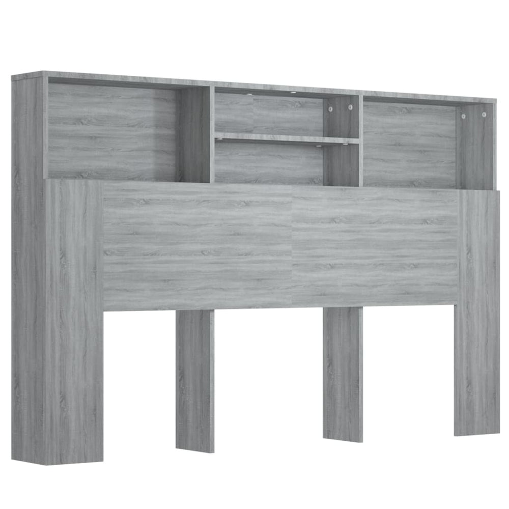 vidaXL Headboard with Storage Grey Sonoma 160x19x103.5 cm