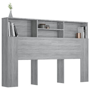 Kopfteil mit Ablagen Grau Sonoma 160 cm