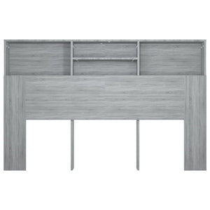 Kopfteil mit Ablagen Grau Sonoma 160 cm