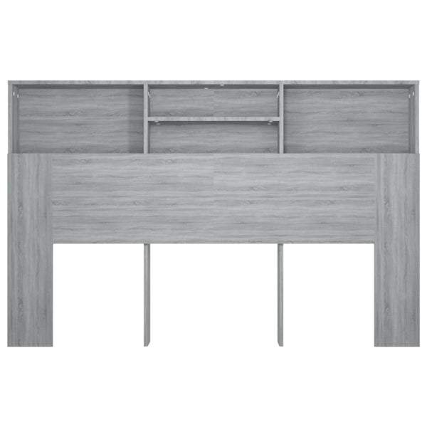Kopfteil mit Ablagen Grau Sonoma 160 cm