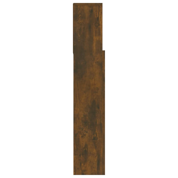 Kopfteil mit Ablagen Räuchereiche 180 cm