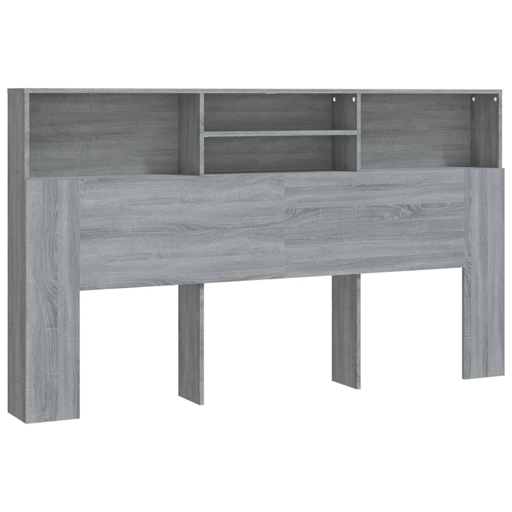 vidaXL Headboard with Storage Grey Sonoma 180x19x103.5 cm