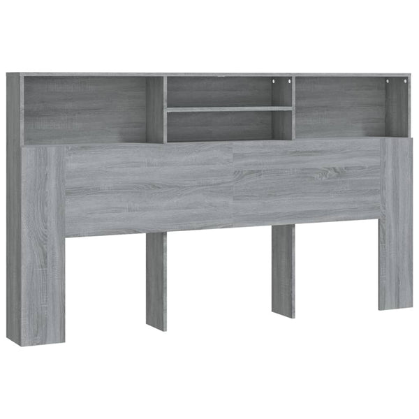 Kopfteil mit Ablagen, Grau Sonoma, 180 cm