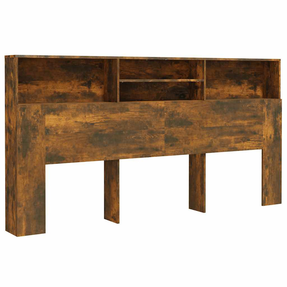 vidaXL Headboard with Storage Smoked Oak 200x19x103.5 cm