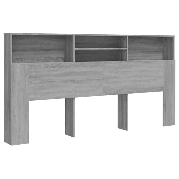 Kopfteil mit Ablagen Grau Sonoma 200 cm