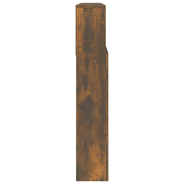 Kopfteil mit Ablagen Räuchereiche 220 cm