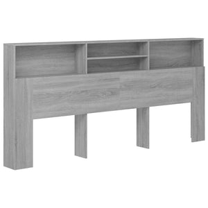 Kopfteil mit Ablagen Grau Sonoma 220 cm
