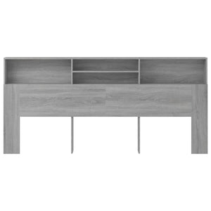 Kopfteil mit Ablagen Grau Sonoma 220 cm