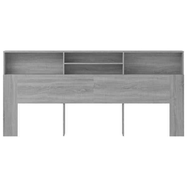 Kopfteil mit Ablagen Grau Sonoma 220 cm