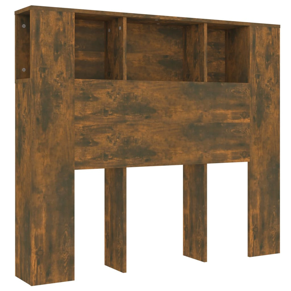 vidaXL Headboard with Storage Smoked Oak 120x18.5x102.5 cm