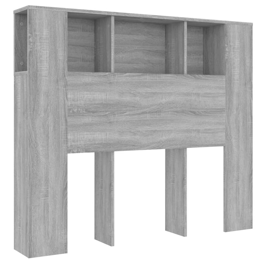 vidaXL Headboard with Storage Gray Sonoma 120x18.5x102.5 cm