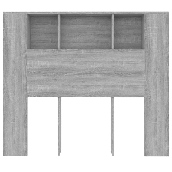 Kopfteil mit Ablagen, Grau Sonoma, 120 cm