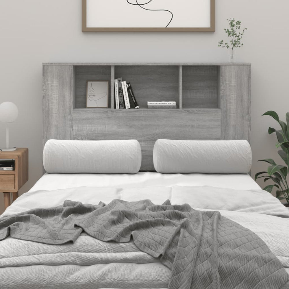 vidaXL Headboard with Storage Gray Sonoma 120x18.5x102.5 cm