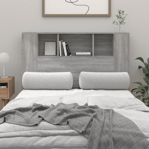 Kopfteil mit Ablagen, Grau Sonoma, 120 cm