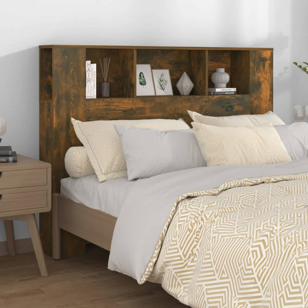 Kopfteil Räuchereiche mit Ablagen 140 cm