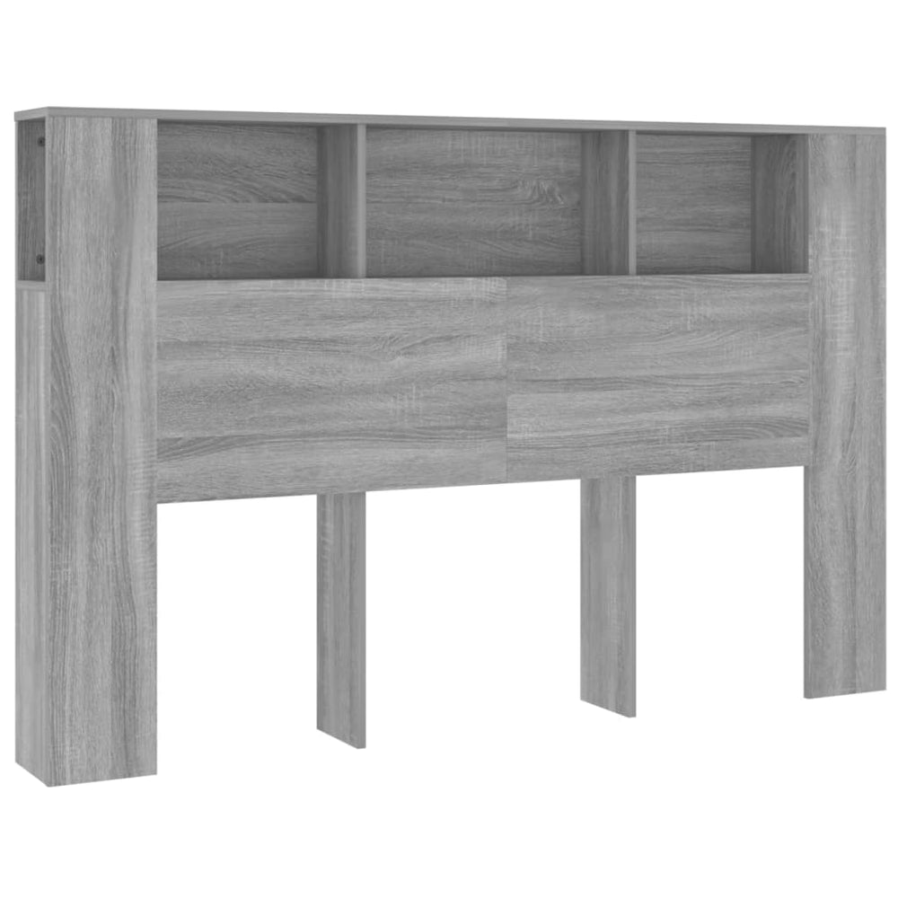 vidaXL Headboard with Storage Grey Sonoma 160x18.5x104.5 cm