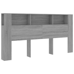 Kopfteil mit Ablagen Grau Sonoma 200 cm