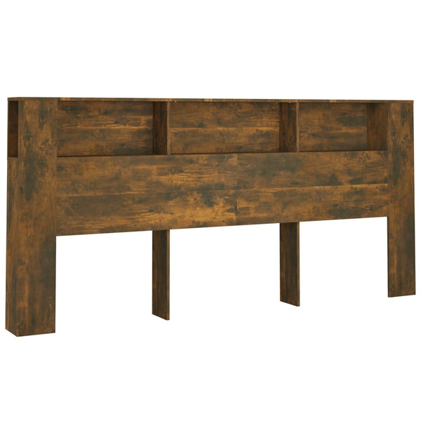 Kopfteil mit Ablagen Räuchereiche 220 cm