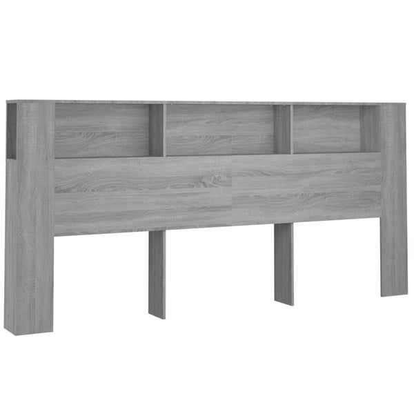 Kopfteil mit Ablagen Grau Sonoma 220 cm