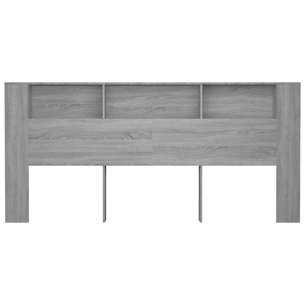 Kopfteil mit Ablagen Grau Sonoma 220 cm