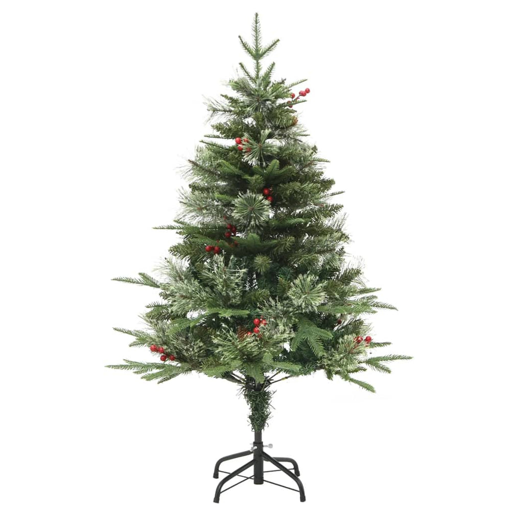 Weihnachtsbaum mit Beleuchtung und Zapfen 120cm