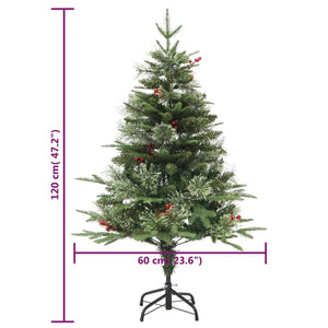 Weihnachtsbaum mit Beleuchtung und Zapfen 120cm