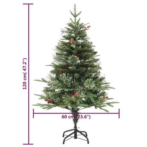 Weihnachtsbaum mit Beleuchtung und Zapfen 120cm