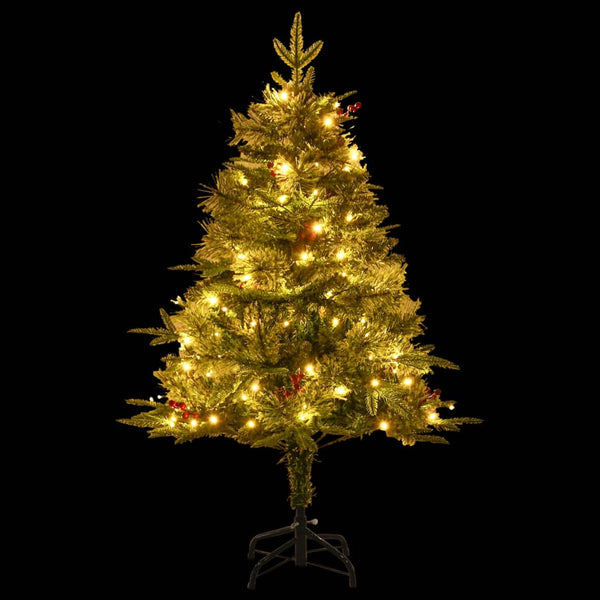 Weihnachtsbaum mit Beleuchtung und Zapfen 120cm