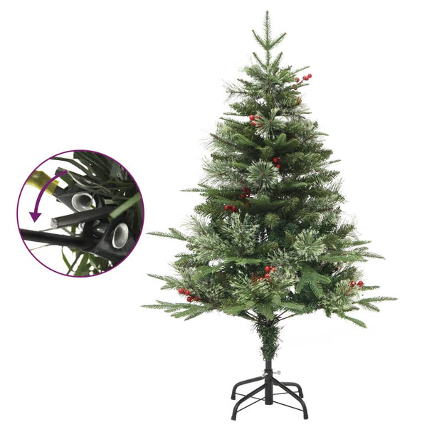 Weihnachtsbaum mit Beleuchtung und Zapfen 120cm