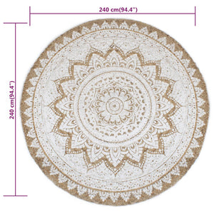 Geflochtener Jute Teppich, Rund, 240cm