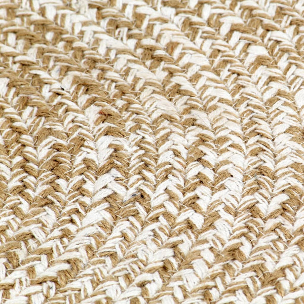 Handgefertigter Jute Teppich, Weiß/Braun, 180cm