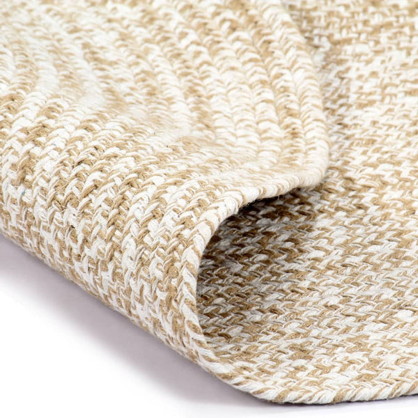 Handgefertigter Jute Teppich Weiß Braun 210 cm