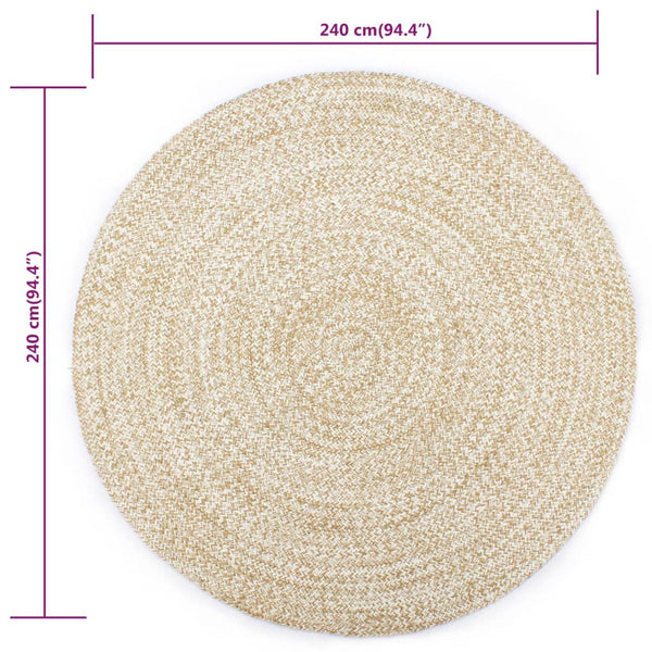 Handgefertigter Jute Teppich, 240 cm