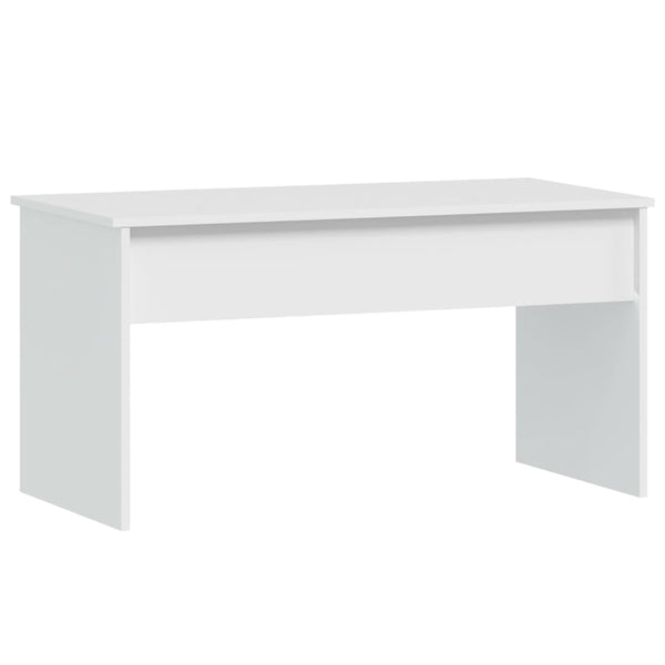Weißer Couchtisch mit Höhenverstellung, 102 cm