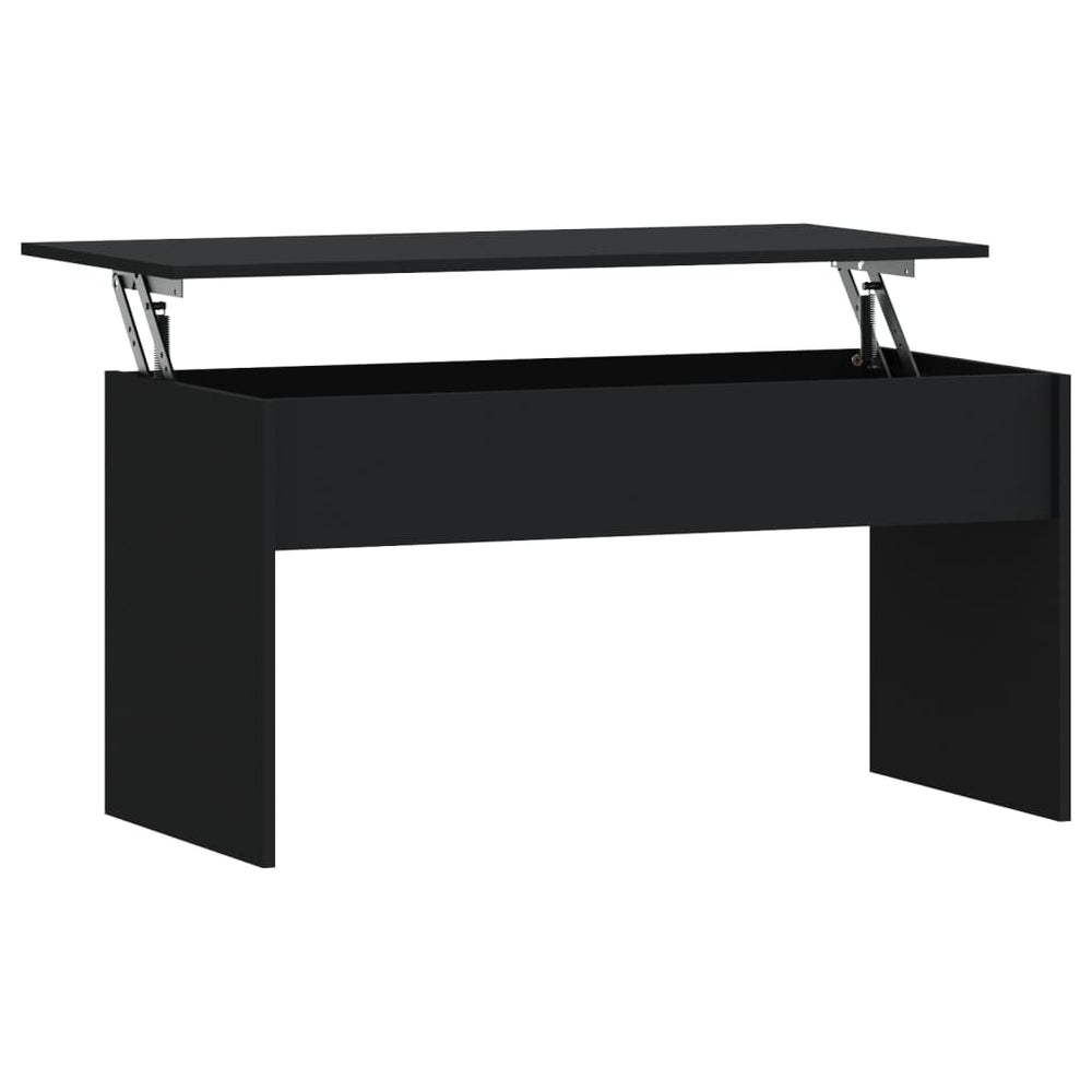 vidaXL Table basse noire 102x50,5x52,5 cm en bois d'ingénierie