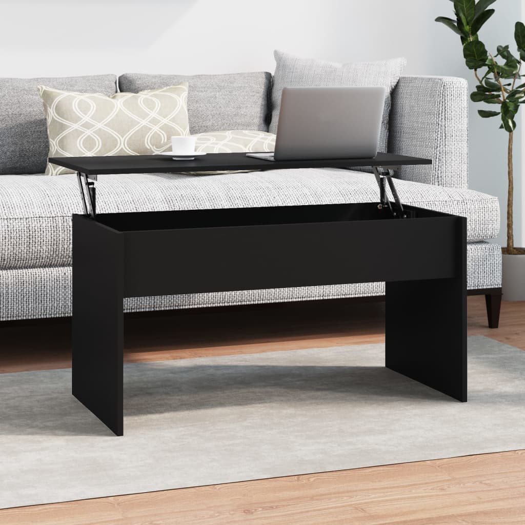 Schwarzer Couchtisch, 102 cm