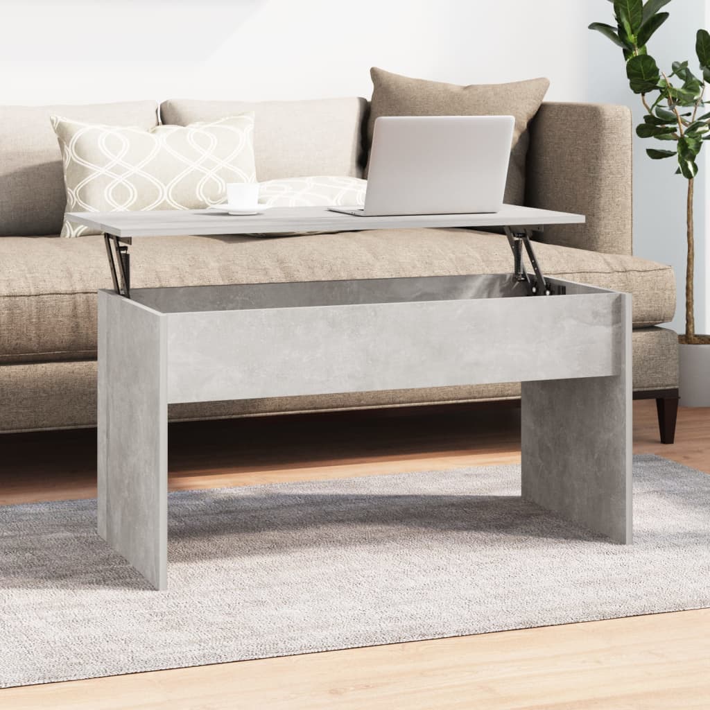 Betongrauer Couchtisch mit Stauraum
