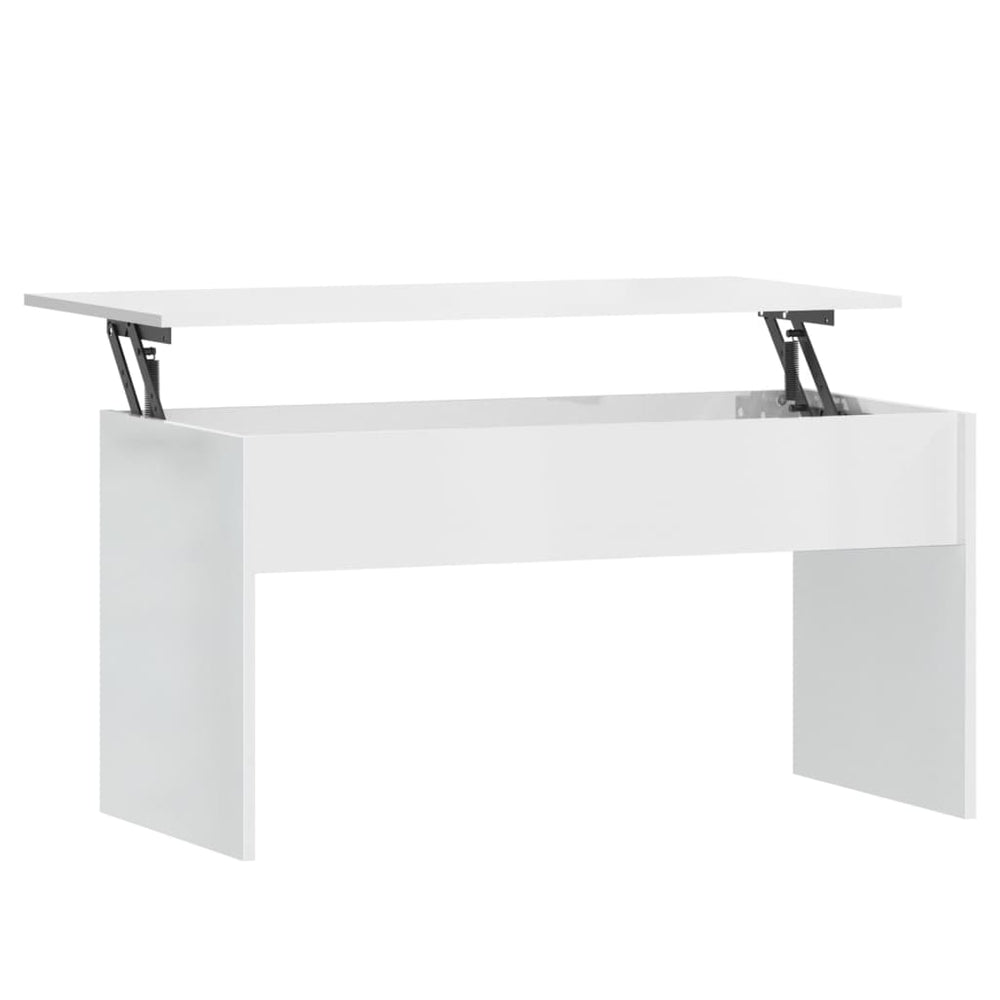 vidaXL Table basse blanc brillant 102x50,5x52,5 cm Bois d'ingénierie