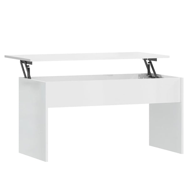 Couchtisch Hochglanz Weiß, 102 cm