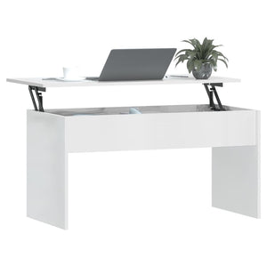 Couchtisch Hochglanz Weiß, 102 cm