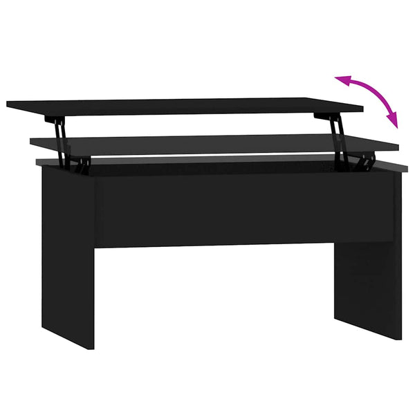 Schwarzer Couchtisch 80x50,5 cm