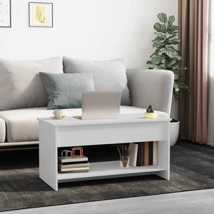 Weißer Couchtisch Holzwerkstoff 102 cm