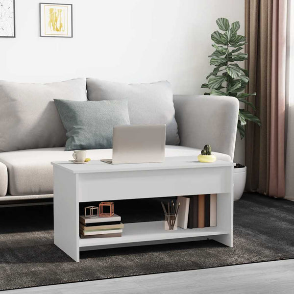 Weißer Couchtisch Holzwerkstoff 102 cm