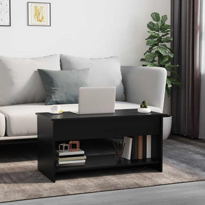 Schwarzer Couchtisch mit Stauraum